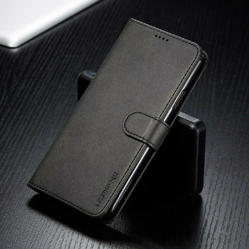 LC.IMEEKE PU Leather Wallet Case with Magnetic Flip Cover For iPhone 12 Mini (5.4") - Black