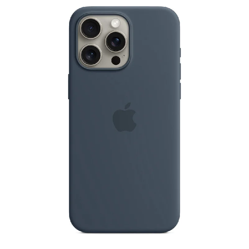 Silicone Case with MagSafe for iPhone 15 Pro Max in Storm Blue