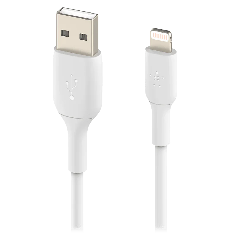 Belkin - Boost Up Charge USB A to Apple Lightning Cable 3ft - White